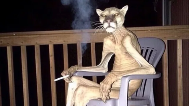 Carte meme Cigar Cougar / Cursed Panther Smoking
