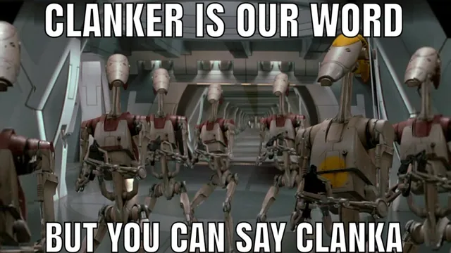 Clanker meme card