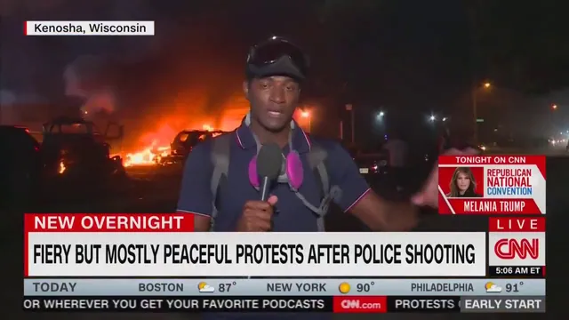 CNN "Fiery But Mostly Peaceful Protests" Parodies meme card