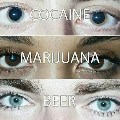 Carte meme Cocaine, Marijuana, Beer