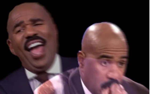 Conflicted Steve Harvey meme card
