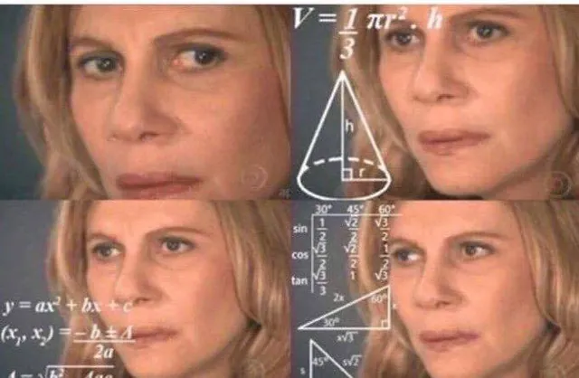 Confused Math Lady meme card