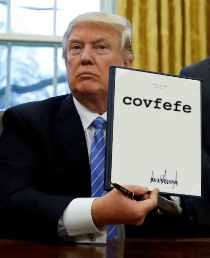 Covfefe meme card