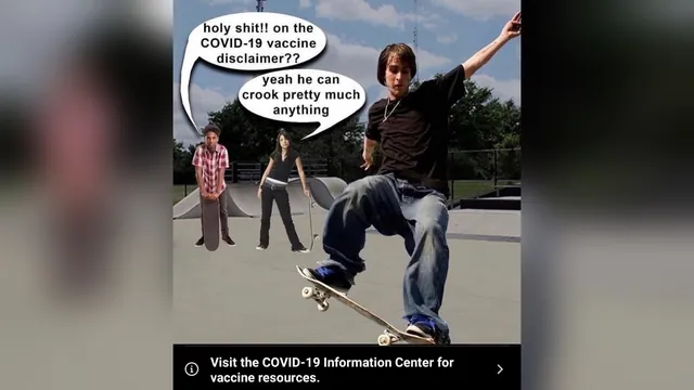 COVID-19 Vaccine Information Disclaimer / He Can Crook Pretty Much Anything meme card