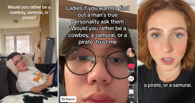 Carte meme Cowboy, Samurai, or Pirate