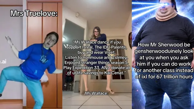 Crandall High School AI Teacher Edits meme card