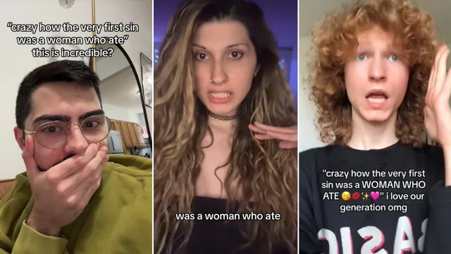Crazy How the Very First Sin Was a Woman Who Ate / Jane Bell's "Mother Ate" meme card