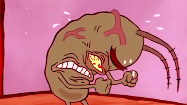 Cringing Plankton meme card