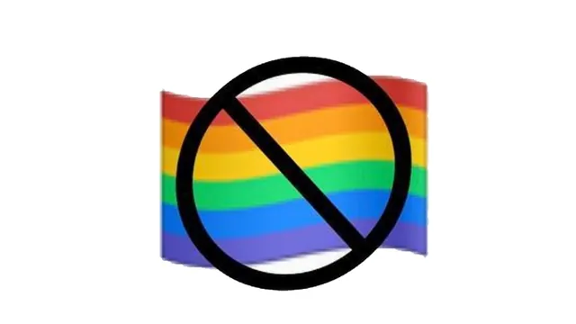 Crossed-Out Pride Flag Emoji Combination meme card