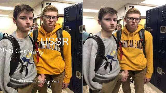 Crotch Handshake / Friends Shaking Hands Through Pants Zipper meme card