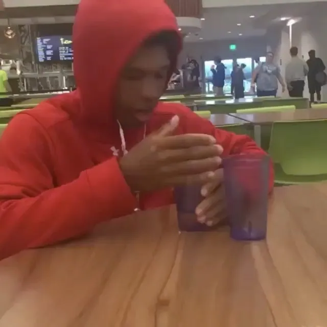 Cup Blowing Challenge meme card