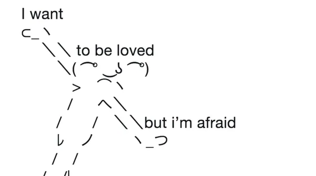 Dancing ASCII Man meme card