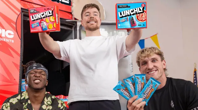 Carte meme DanTDM vs. MrBeast, KSI and Logan Paul’s « Lunchly »