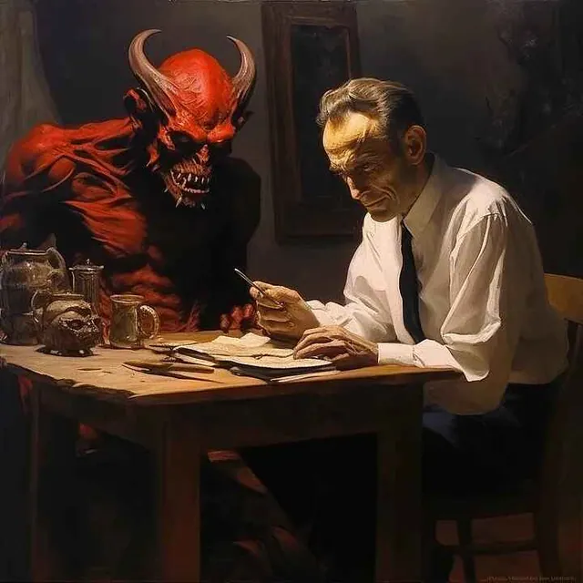 Deal with the devil meme card