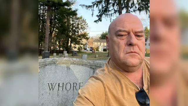 Dean Norris' Gravestone Selfie meme card