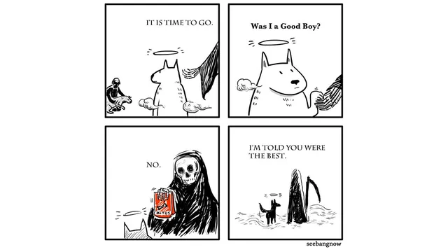 Carte meme Death and the Dog