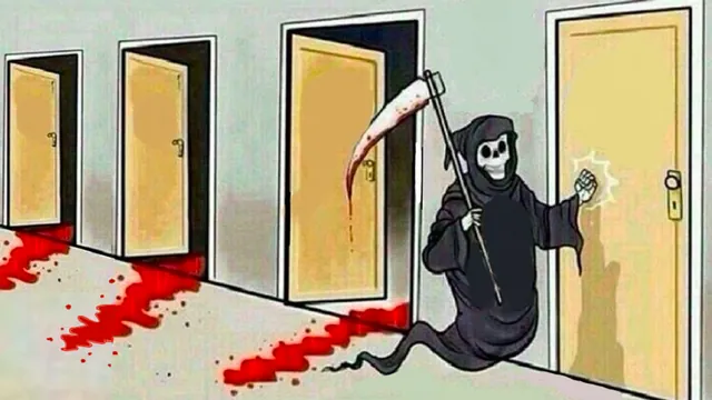 Carte meme La Mort frappant aux portes