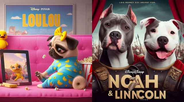 Carte meme Disney Pixar AI Dog Trend