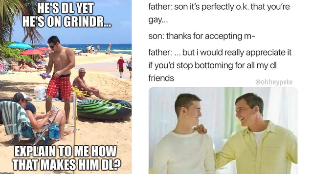 Carte meme DL / Down-Low (Gay Slang)