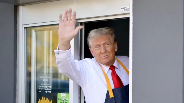 Donald Trump Waving From McDonald's Drive-Thru meme card