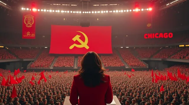 Donald Trump's Communist Rally Kamala Harris Post meme card