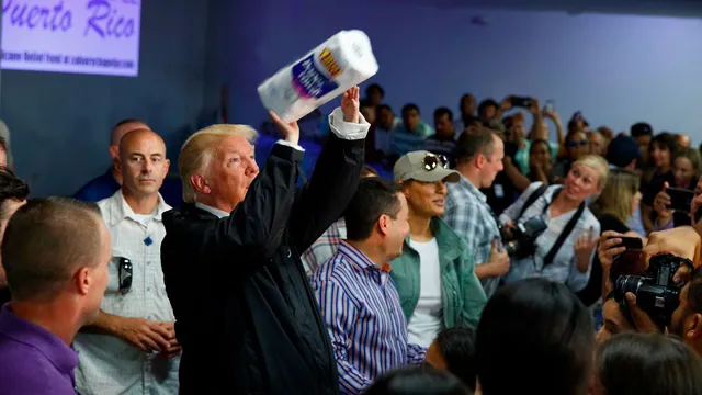 Donald Trump's Paper Towel Toss meme card
