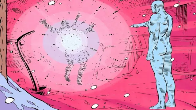 Dr. Manhattan Kills Rorshach meme card