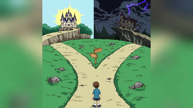 Dramatic Crossroads meme card