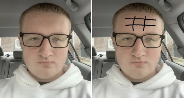 Carte meme Drawing Tic-Tac-Toe On Foreheads / Tic-Tac-Toe On His Forehead