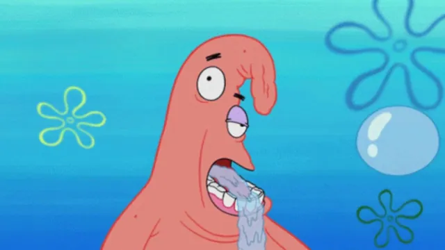 Dumb Patrick / Patrick Drooling meme card
