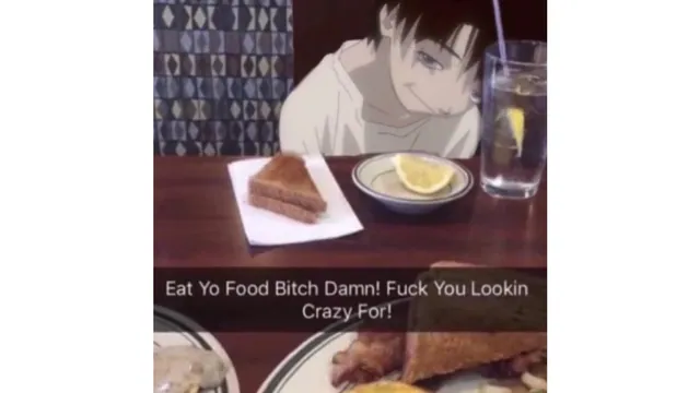 Eat Yo Food Bitch Damn! meme card