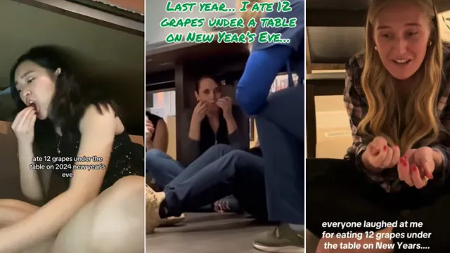 Carte meme Eating 12 Grapes Under a Table On New Year’s Eve