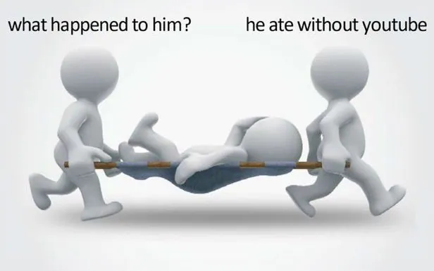 Eating Without YouTube meme card