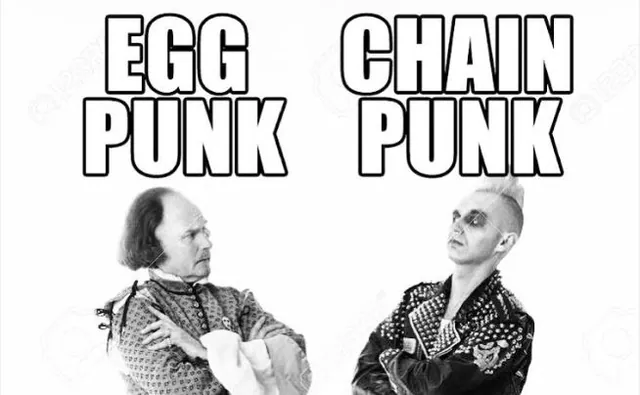 Egg Punk vs. Chain Punk meme card