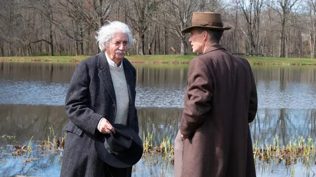 Einstein and Oppenheimer Meeting meme card
