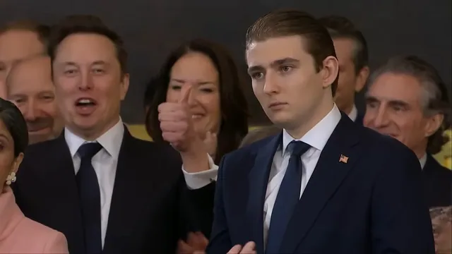 Elon Musk and Barron Trump Reaction meme card