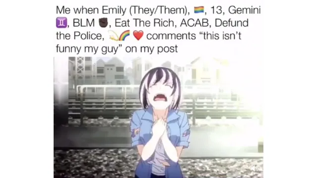 Emily BLM ACAB Is Typing meme card