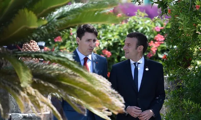 Emmanuel Macron and Justin Trudeau Bromance meme card