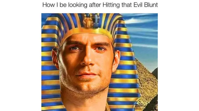 Evil Blunt meme card