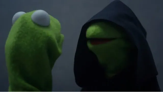 Evil Kermit meme card