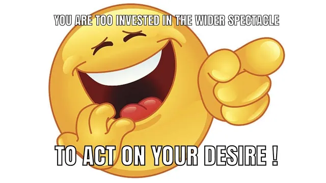 Existential Roast Emoji meme card
