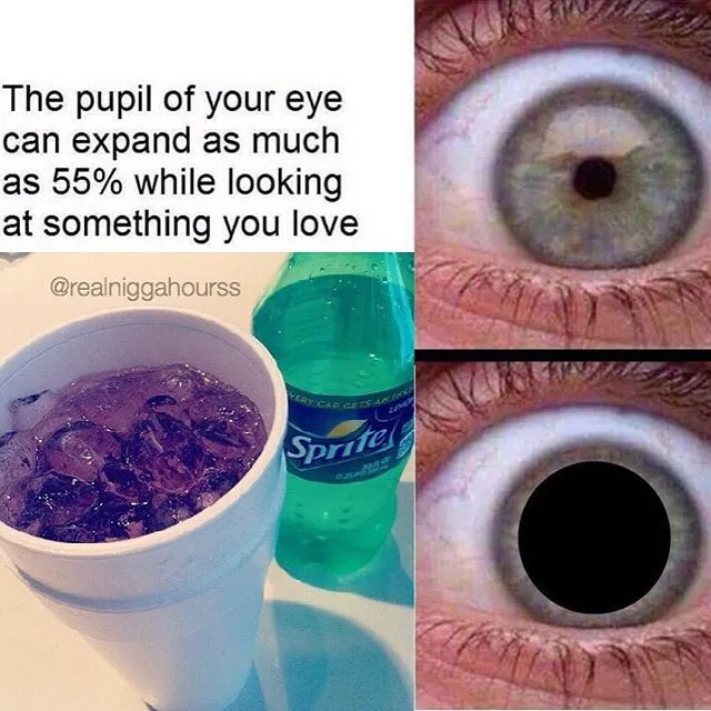 Expanding Pupil meme card