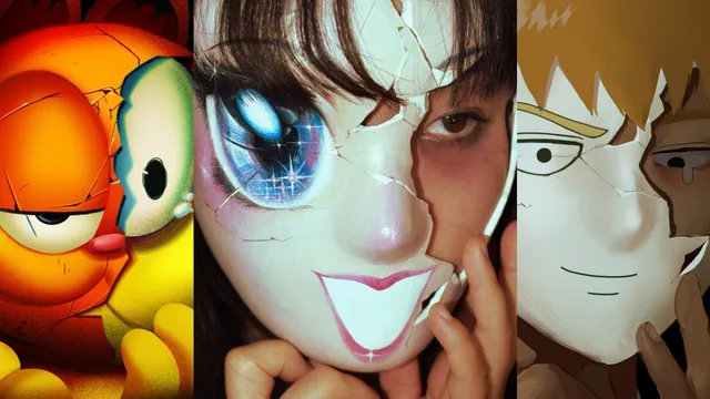 Carte meme Face Under Broken Mask Redraw Trend