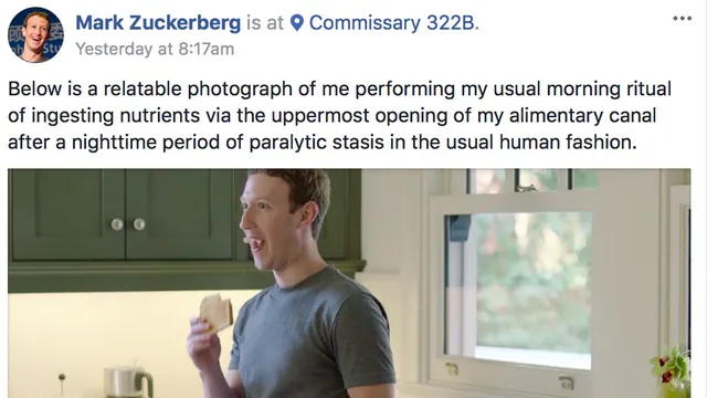 Fake Mark Zuckerberg Facebook Posts meme card