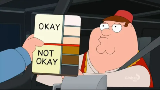 Family Guy Skin Color Chart meme card