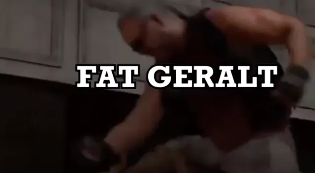 Fat Geralt meme card