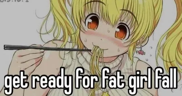 Fat Girl Fall / Fat Boy Fall meme card