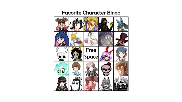 Carte meme Favorite Character Bingo