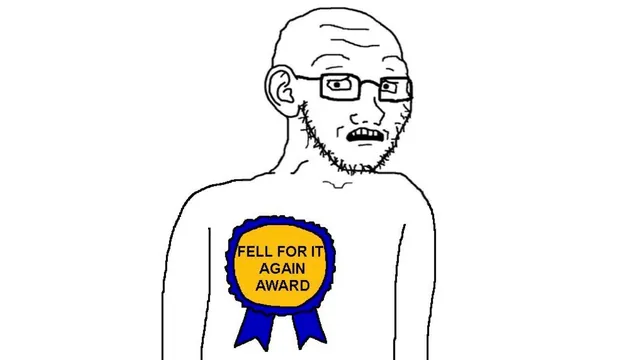 Carte meme Fell For It Again Award