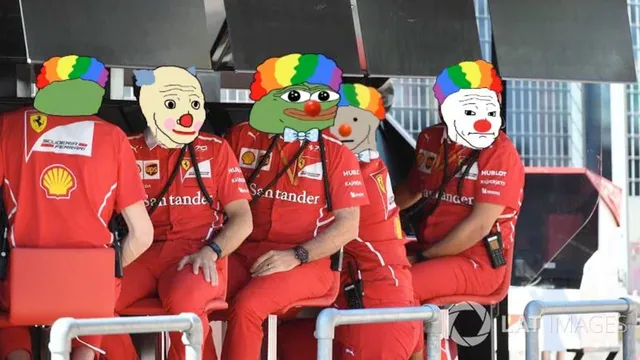 Ferrari Clown Pitwall meme card